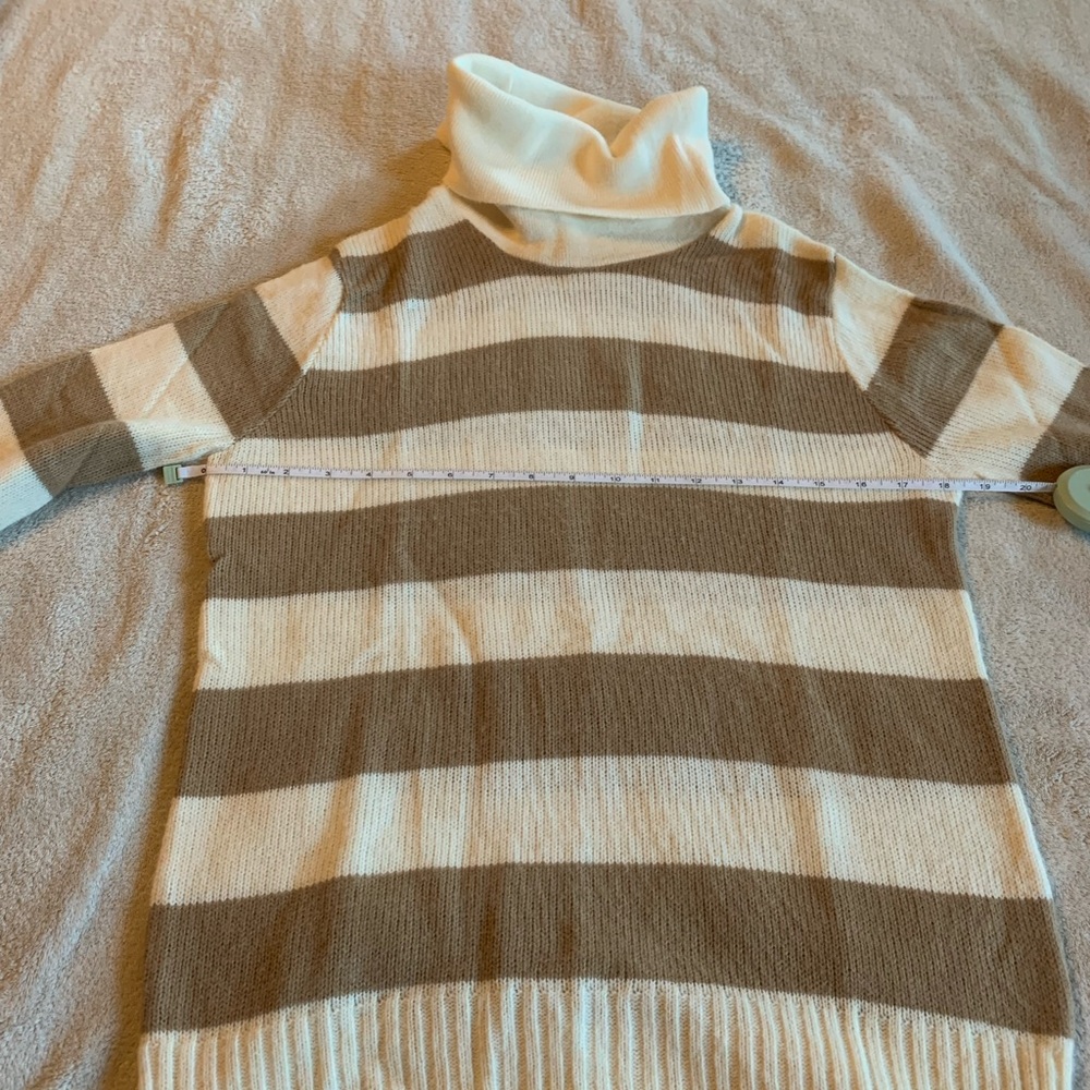 Vintage Neusteters Striped Brown and Cream Turtleneck Sweater medium